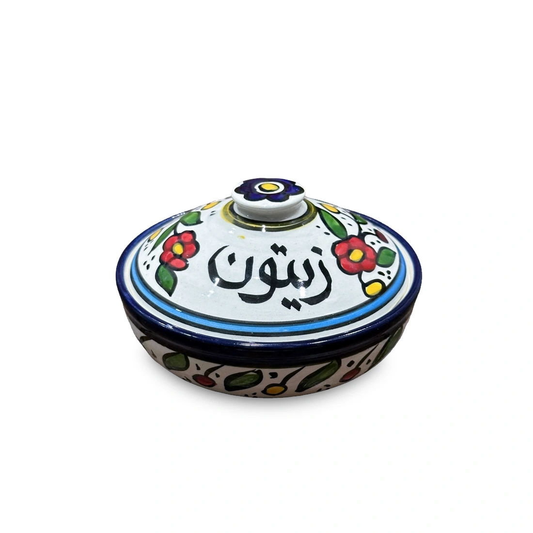 وعاء زيتون خزفي ملون مصنوع يدويًا 