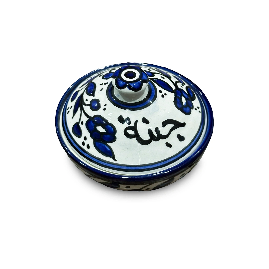 وعاء جبنة خزفي أزرق مصنوع يدويًا 