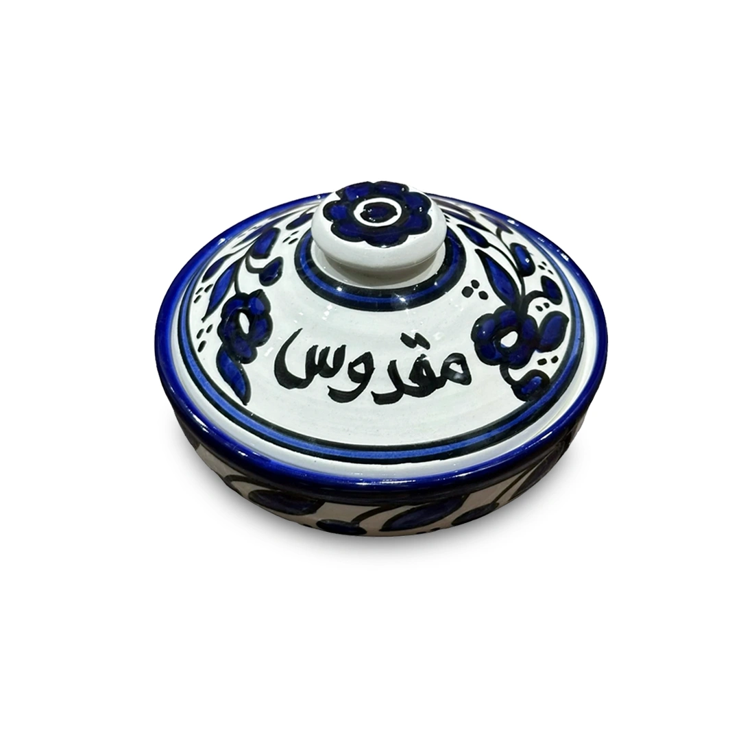 وعاء مقدووس خزفي ازرق مصنوع يدويًا